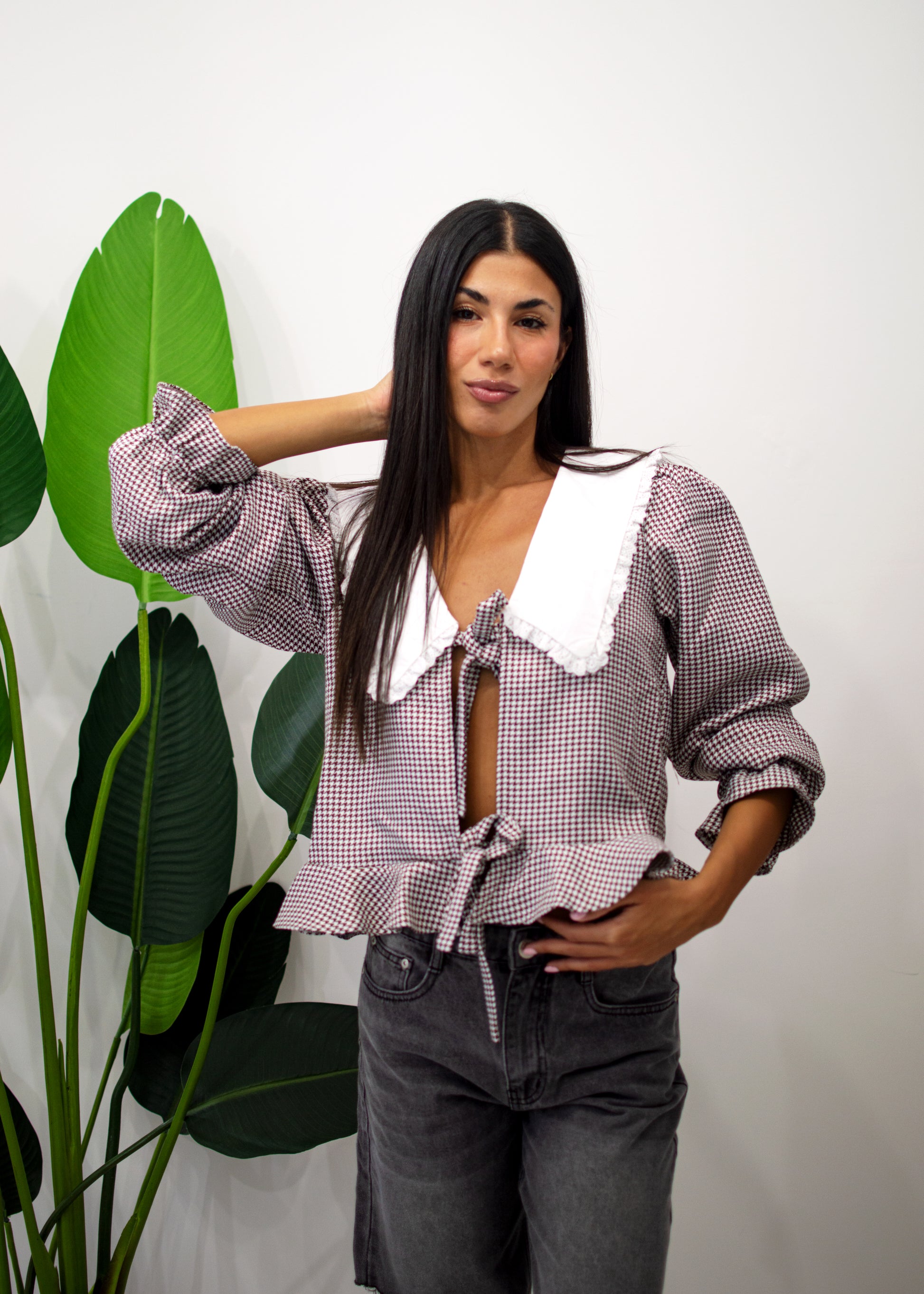 Camicia pied de poule Glamorous