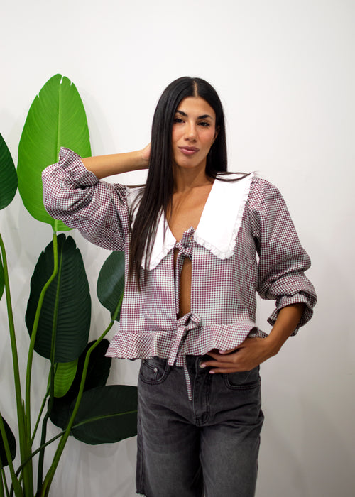 Camicia pied de poule Glamorous