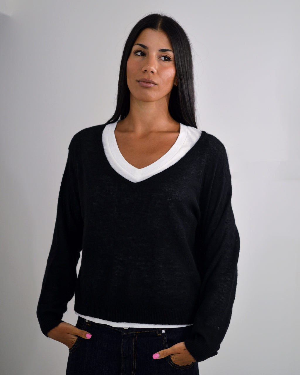 Maglione Scollo V American Vintage